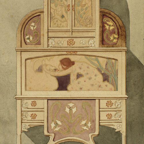 image for: Gaspar Homar - Armari escriptori amb plafons de marqueteria - Cap a 1900-1906