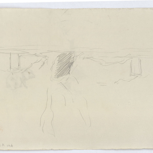 image for: Marià Fortuny - Estudi per al quadre «Els porcs» (anvers) / Croquis inconcret (revers) - Cap a 1872 [1]