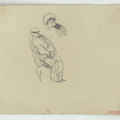 image for: Marià Fortuny - Esbós d&#039;un cap i figura asseguda - Cap a 1863-1867