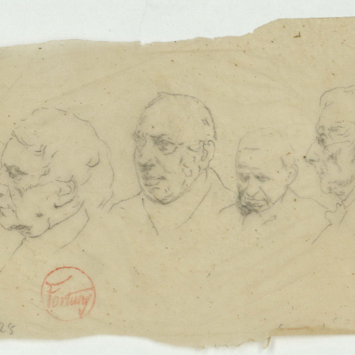 image for: Marià Fortuny - Calc de caps masculins - Cap a 1863-1866