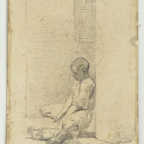 image for: Marià Fortuny - Jove amb gallines - Cap a 1860-1862