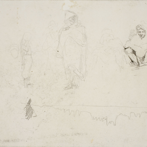 image for: Marià Fortuny - Marroquins i estudi de cavall (anvers) / Marroquins (revers) - Cap a 1860-1862 [1]