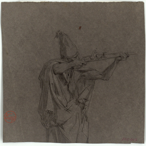 image for: Marià Fortuny - Mohazni (soldat reial) disparant. Estudi per al quadre «La batalla de Tetuan» - Cap a 1860-1862