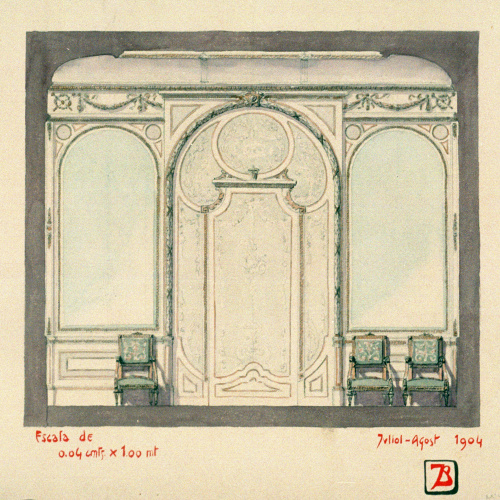 image for: Joan Busquets - Mobiliari i ornamentació per a un saló - 1904