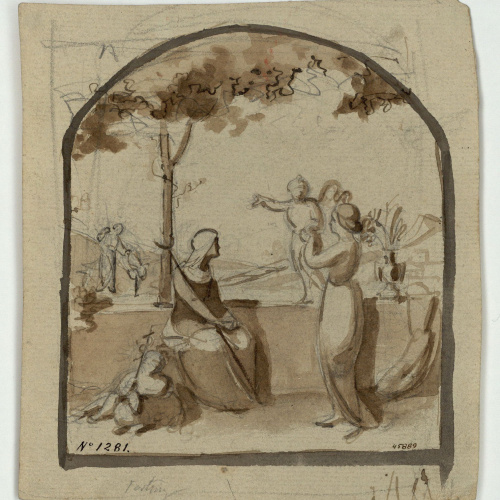 image for: Marià Fortuny - Santa Isabel, sant Joanet i la Mare de Déu amb el Nen - Cap a 1855-1858