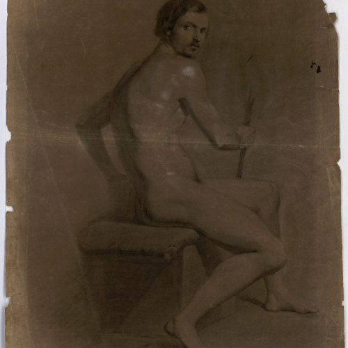 image for: Marià Fortuny - Estudi acadèmic de nu masculí - Cap a 1858-1860