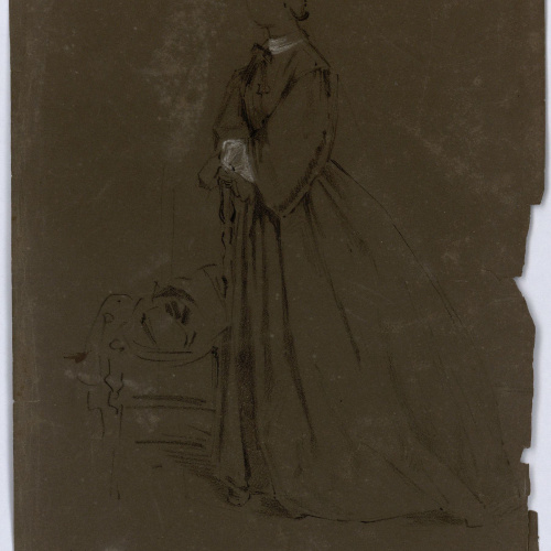 image for: Marià Fortuny - Estudi per a un retrat femení - Cap a 1856-1858