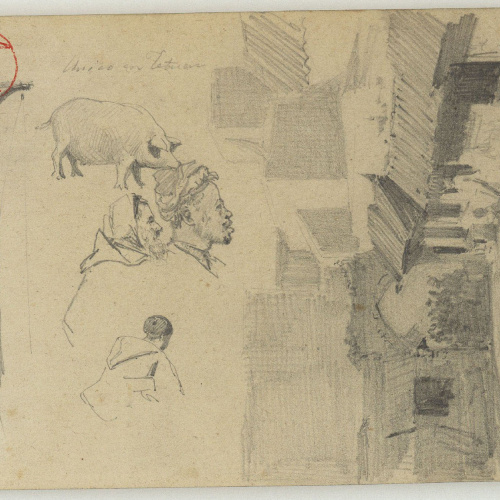 image for: Marià Fortuny - Plaza vieja; ya no existe - Cap a 1860-1862