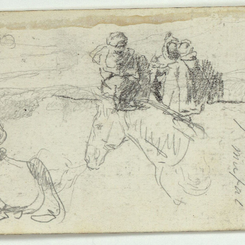 image for: Marià Fortuny - Vaca, cap de cavall i marroquins (anvers) / Marroquins i ruc (revers) - Cap a 1860-1862