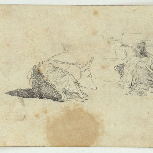 image for: Marià Fortuny - Marroquins (anvers) / Bou i marroquí (revers) - Cap a 1860-1862 [1]