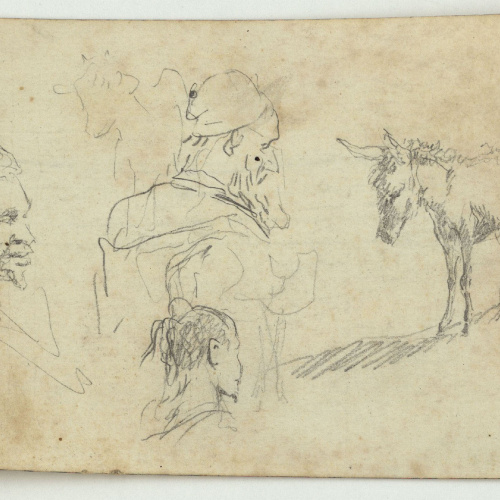 image for: Marià Fortuny - Marroquins i ase (anvers) / Pom d&#039;espasa (revers) - Cap a 1860-1862