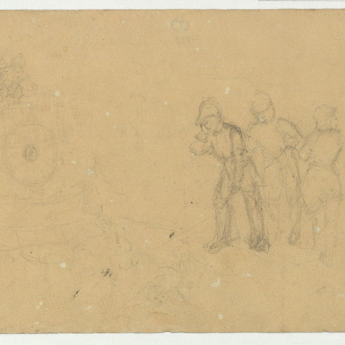 image for: Marià Fortuny - Bust de jove (anvers) / Esbós de figures (revers) - Cap a 1856-1858 [1]