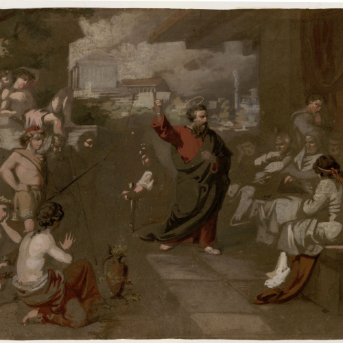 image for: Marià Fortuny - Sant Pau predicant davant l&#039;areòpag - Cap a 1855-1856