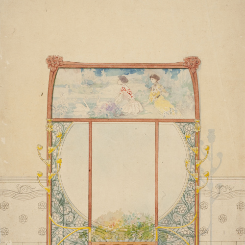 image for: Gaspar Homar - Paraigüer amb plafons de marqueteria i mirall - Cap a 1905