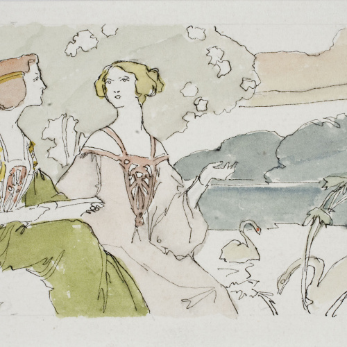 image for: Gaspar Homar - Plafó de marqueteria per al mobiliari de la casa Lleó Morera de Barcelona - Cap a 1905