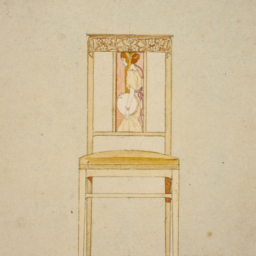 image for: Gaspar Homar - Cadira amb marqueteria - Cap a 1904-1910