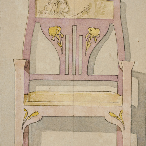 image for: Gaspar Homar - Butaca amb marqueteria - Cap a 1900