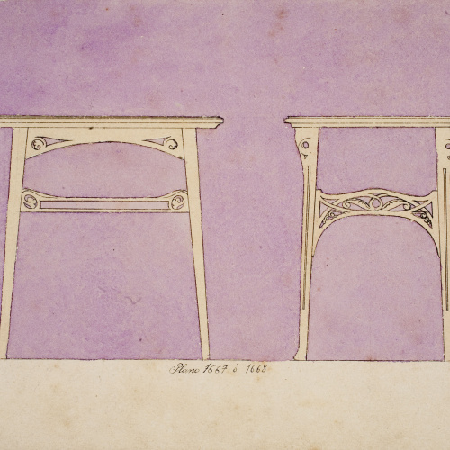 image for: Gaspar Homar - Taula (vista frontal i de perfil) - Cap a 1900-1906