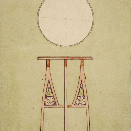 image for: Gaspar Homar - Taula amb marqueteria (vista aèria i frontal) - Cap a 1905