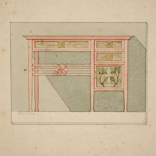 image for: Gaspar Homar - Taula escriptori amb marqueteria - Cap a 1905