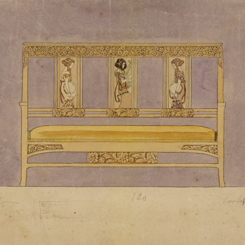 image for: Gaspar Homar - Sofà amb plafons de marqueteria - Cap a 1904-1910