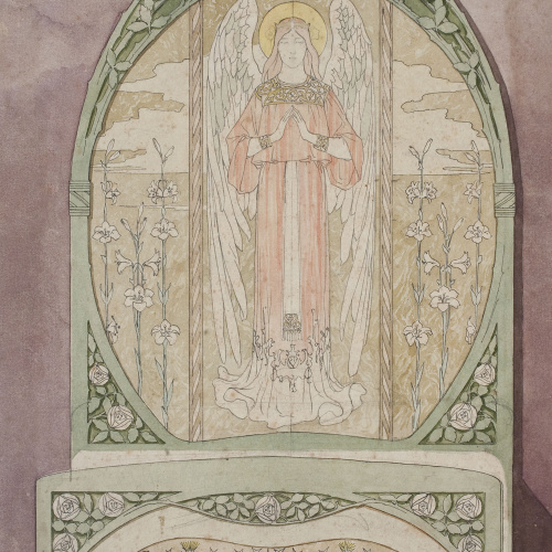 image for: Gaspar Homar - Llit amb capçal ornamental - Cap a 1903