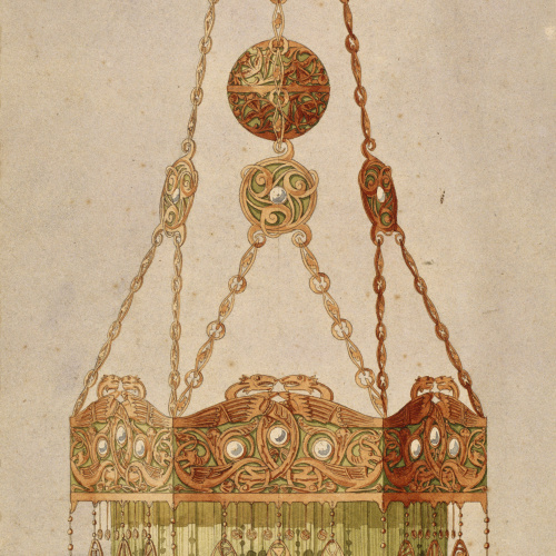 image for: Gaspar Homar - Llum de metall per a la casa Burés de Barcelona - Cap a 1900-1906