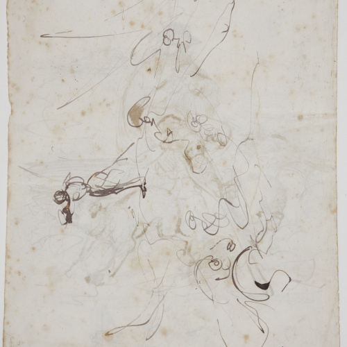 image for: Marià Fortuny - Pastor (anvers) / Croquis de figura (revers) - Cap a 1856-1858 [1]