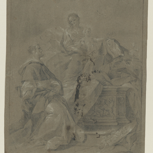 image for: Corrado Giaquinto - Mare de Déu amb el Nen, santa Caterina de Siena i sant Domènec - Entre 1740-1753