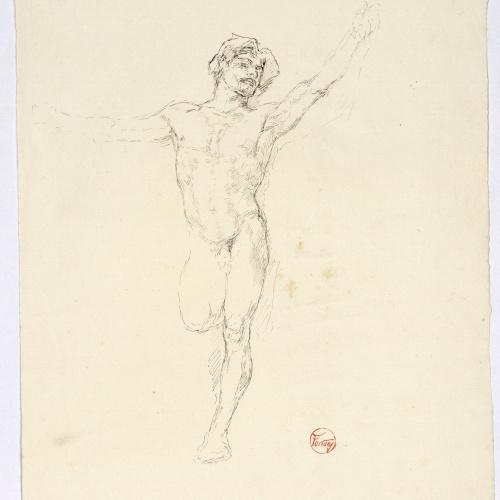 image for: Marià Fortuny - Estudi acadèmic de nu per a una crucifixió - Cap a 1860
