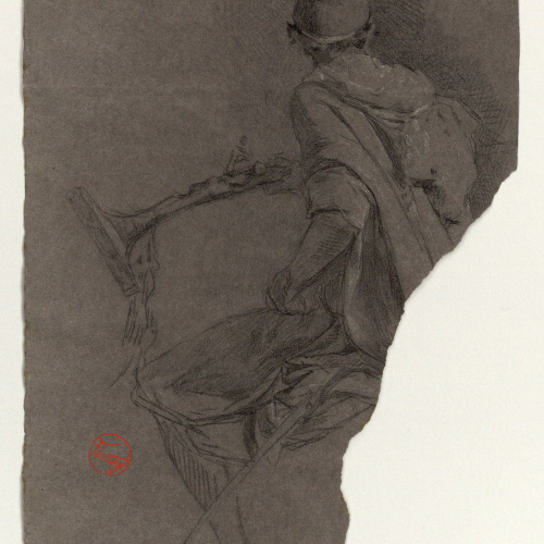 image for: Marià Fortuny - Mohazni (soldat reial) a cavall. Estudi per al quadre «La batalla de Tetuan» - Cap a 1860-1862