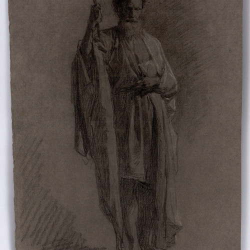 image for: Marià Fortuny - Estudi acadèmic d&#039;una figura masculina - Cap a 1860
