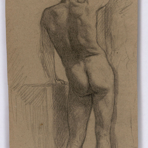 image for: Marià Fortuny - Estudi acadèmic de nu masculí - Cap a 1860-1862