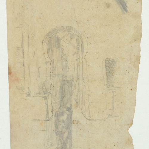 image for: Marià Fortuny - Porta d&#039;estil musulmà (anvers) / Porta d&#039;estil musulmà i figura (revers) - Cap a 1860-1862