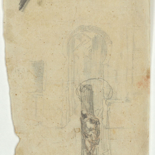 image for: Marià Fortuny - Porta d&#039;estil musulmà (anvers) / Porta d&#039;estil musulmà i figura (revers) - Cap a 1860-1862 [1]