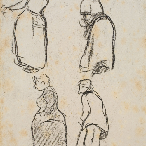 image for: Isidre Nonell - Apunt de figures (anvers) / Figura masculina (revers) - Cap a 1894