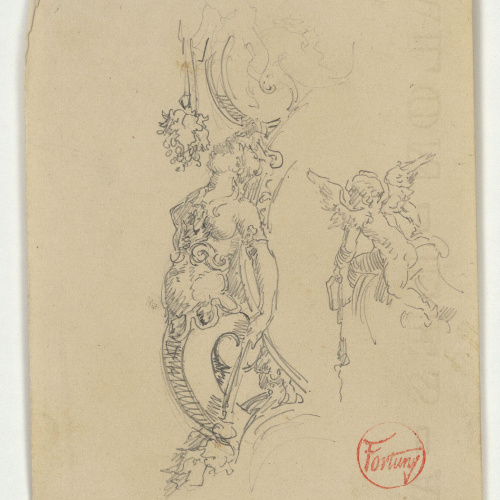 image for: Marià Fortuny - Estudi per al quadre «L&#039;elecció de la model» [?] - Cap a 1868