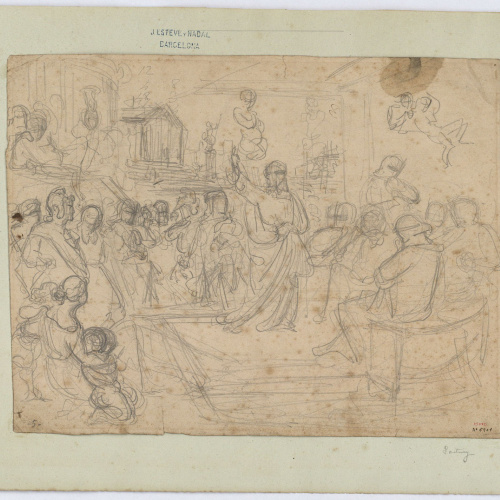 image for: Marià Fortuny - Estudi per a l&#039;aquarel·la «Sant Pau predicant davant l&#039;areòpag» - Cap a 1855-1856