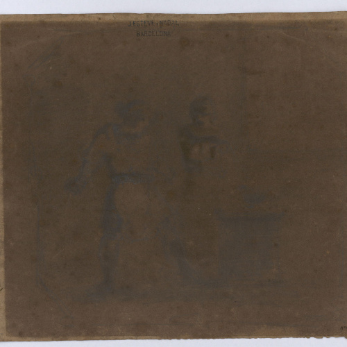 image for: Marià Fortuny - Escena històrica (anvers) / Cares (revers) - Cap a 1856-1858