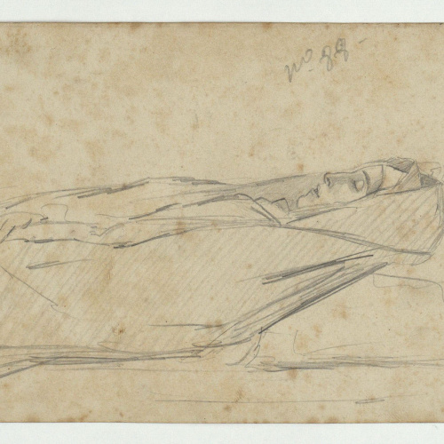 image for: Marià Fortuny - Parella de pierrots (anvers) / Monja al llit de mort (revers) - Cap a 1855-1857 [1]