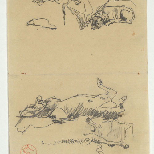 image for: Marià Fortuny - Estudi per al quadre «L&#039;escorxador de Portici» - Cap a 1874