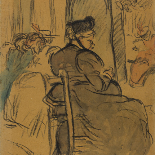 image for: Isidre Nonell - Dona asseguda en un parc - 1897