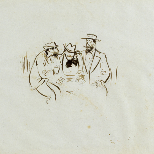 image for: Ramon Casas - Estudi per a la il·lustració «Ramon Casas, Raimon Casellas i Santiago Rusiñol» - 1892