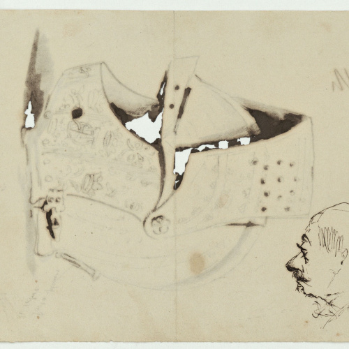 image for: Marià Fortuny - Casc (anvers) / Cap masculí (revers) - Cap a 1867-1872 [1]