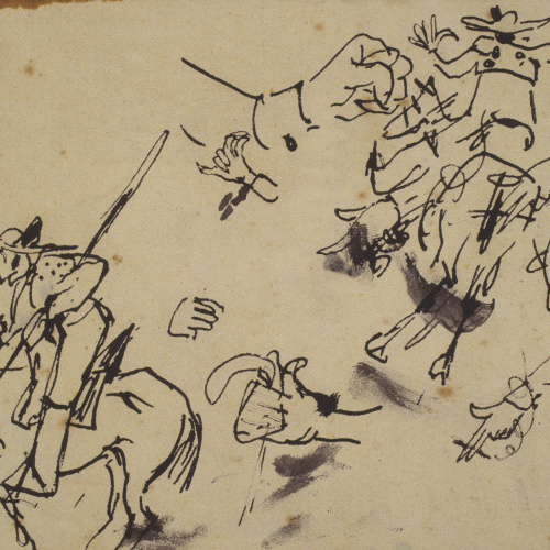 image for: Ramon Casas - Picadors i altres apunts - Cap a 1890-1900