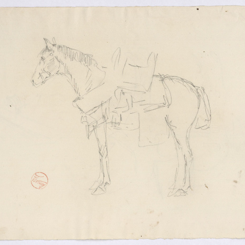 image for: Marià Fortuny - Estudi per al gravat «Cavall marroquí» (anvers) / Estudi per al gravat «Cavall marroquí» (revers) - Cap a 1860-1862