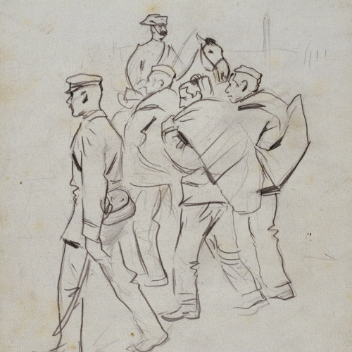 image for: Ramon Casas - Els reclutes. Estudi per al quadre «Embarcament de tropes» - 1896