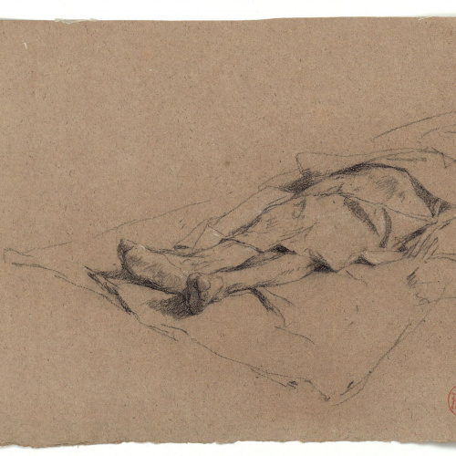 image for: Marià Fortuny - Estudi per als gravats «Cabilenc mort» i «Àrab vetllant el cadàver del seu amic» - Cap a 1866-1867
