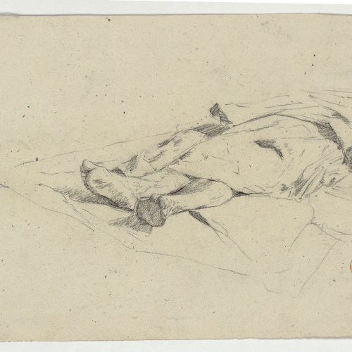 image for: Marià Fortuny - Estudi per als gravats «Cabilenc mort» i «Àrab vetllant el cadàver del seu amic» - Cap a 1866-1867