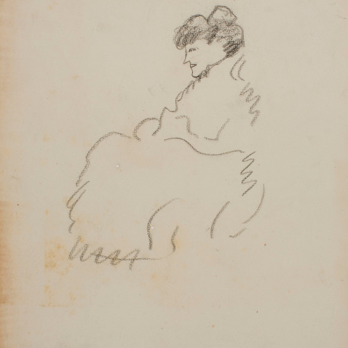 image for: Joaquim Biosca - Apunt de figura femenina asseguda - Entre 1910-1920